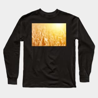 Mature ear of wheat at golden sunrise Long Sleeve T-Shirt